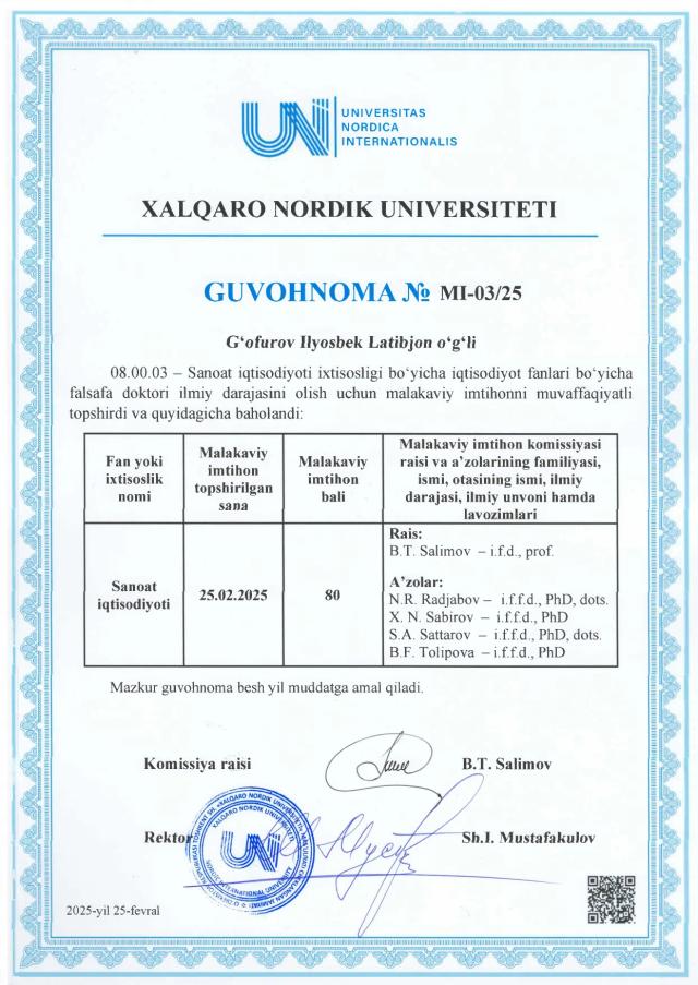 Gafurov Ilyosbek Latibjon o‘g‘li