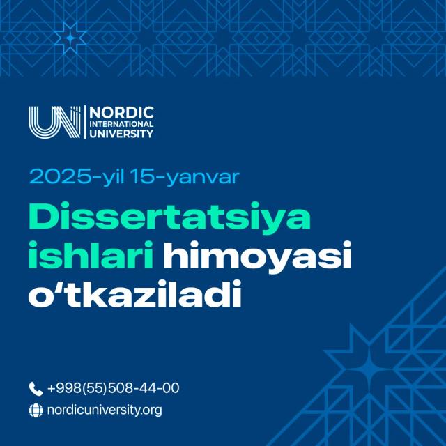 Dissertatsiya ishlari himoyasi o‘tkaziladi