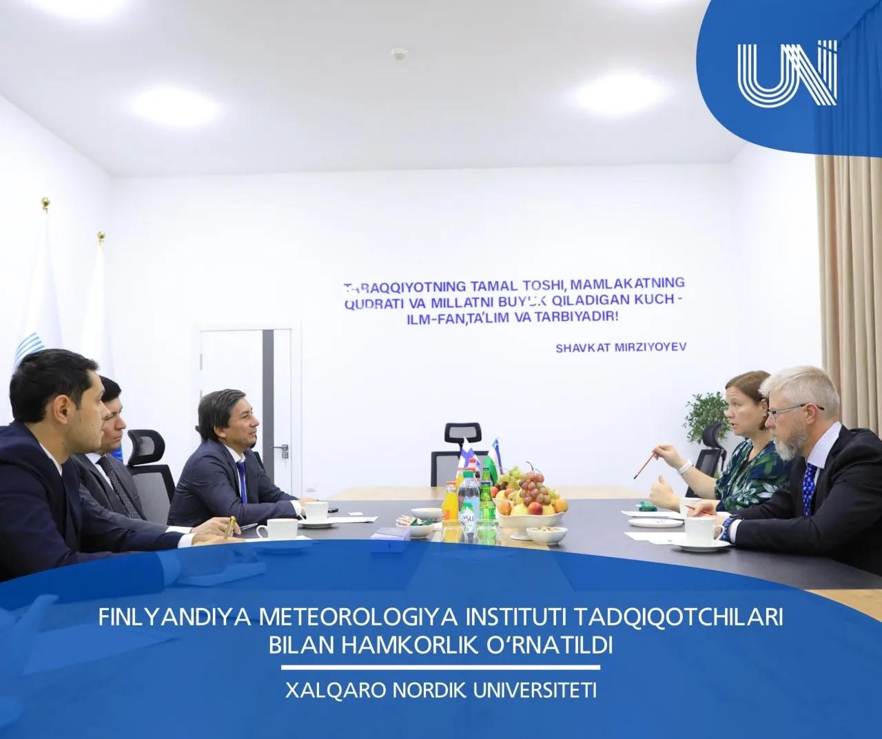 Finlyandiya Meteorologiya instituti tadqiqotchilari bilan hamkorlik o‘rnatildi.