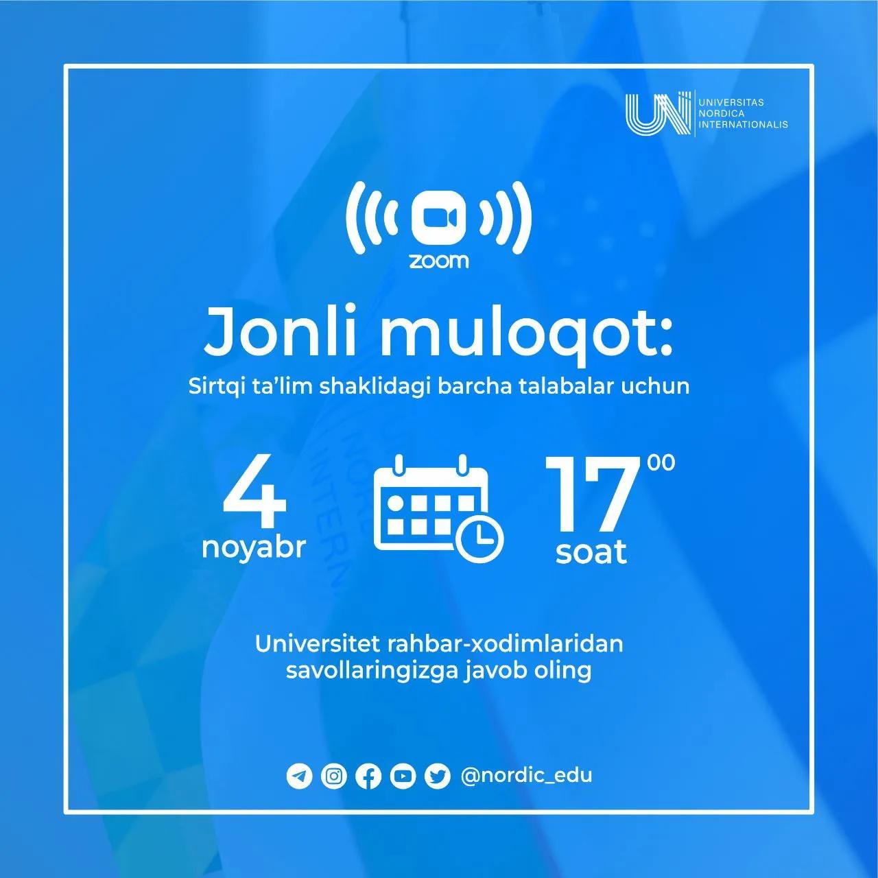 Barcha sirtqi ta'lim yo‘nalishlari talabalari diqqatiga