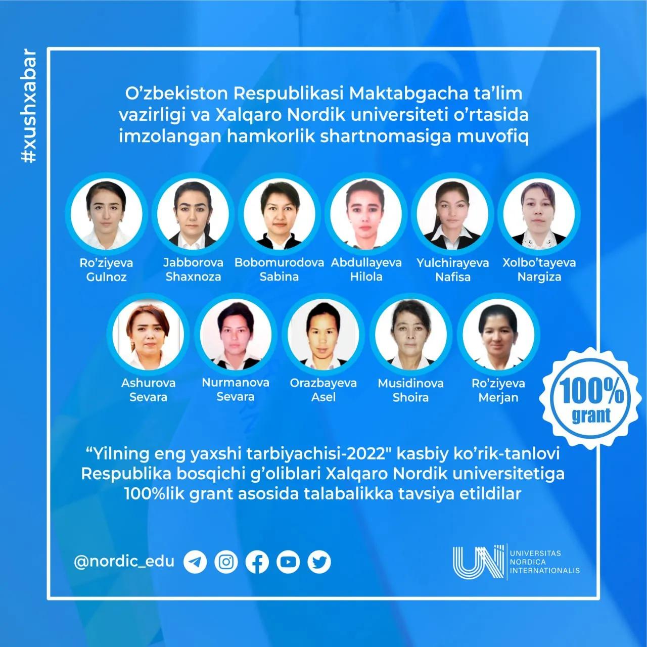 Yilning eng yaxshi tarbiyachilari - talabalarimiz!