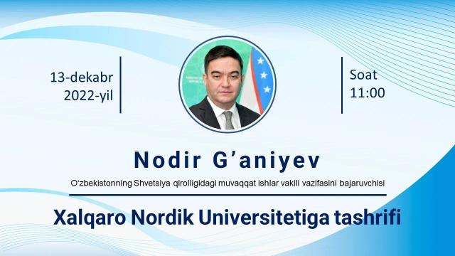 O‘zbekistonning Shvetsiya qirolligidagi muvaqqat ishlar vakili bilan uchrashuv bo‘lib o‘tadi