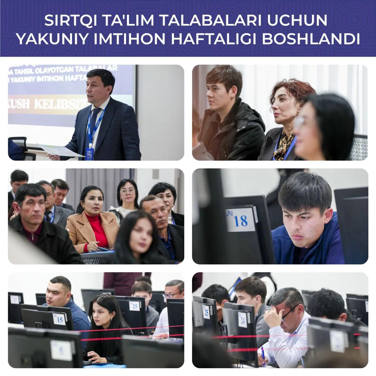 Sirtqi ta'lim talabalari uchun yakuniy imtihon haftaligi boshlandi