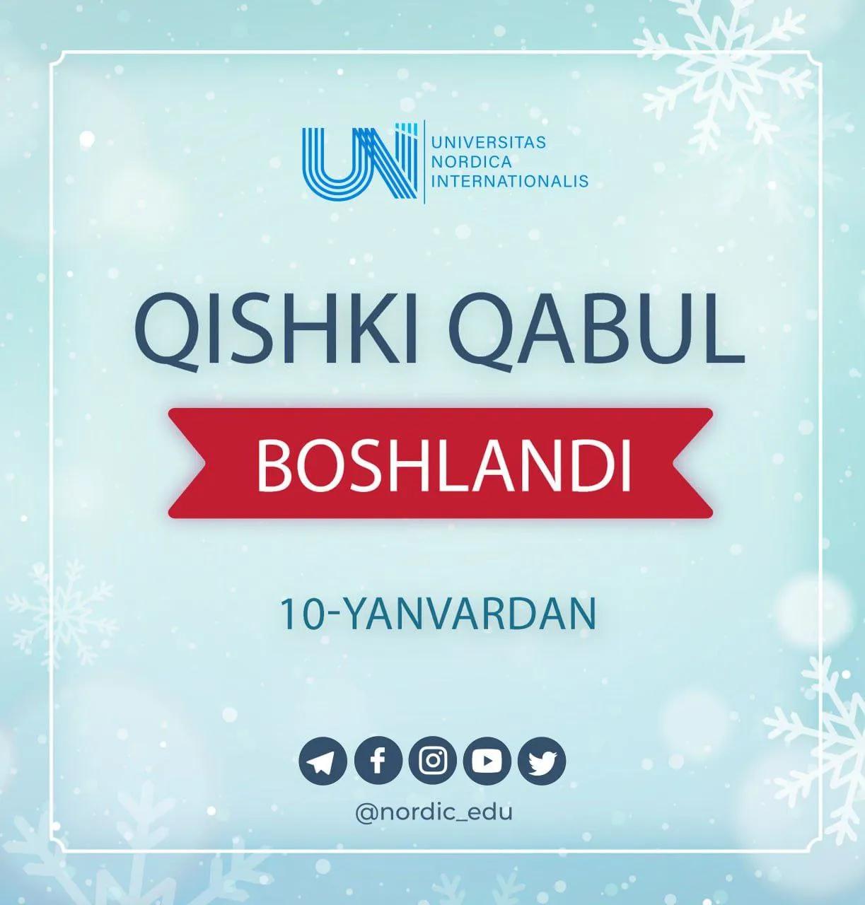 Qishki qabulga start berilmoqda!