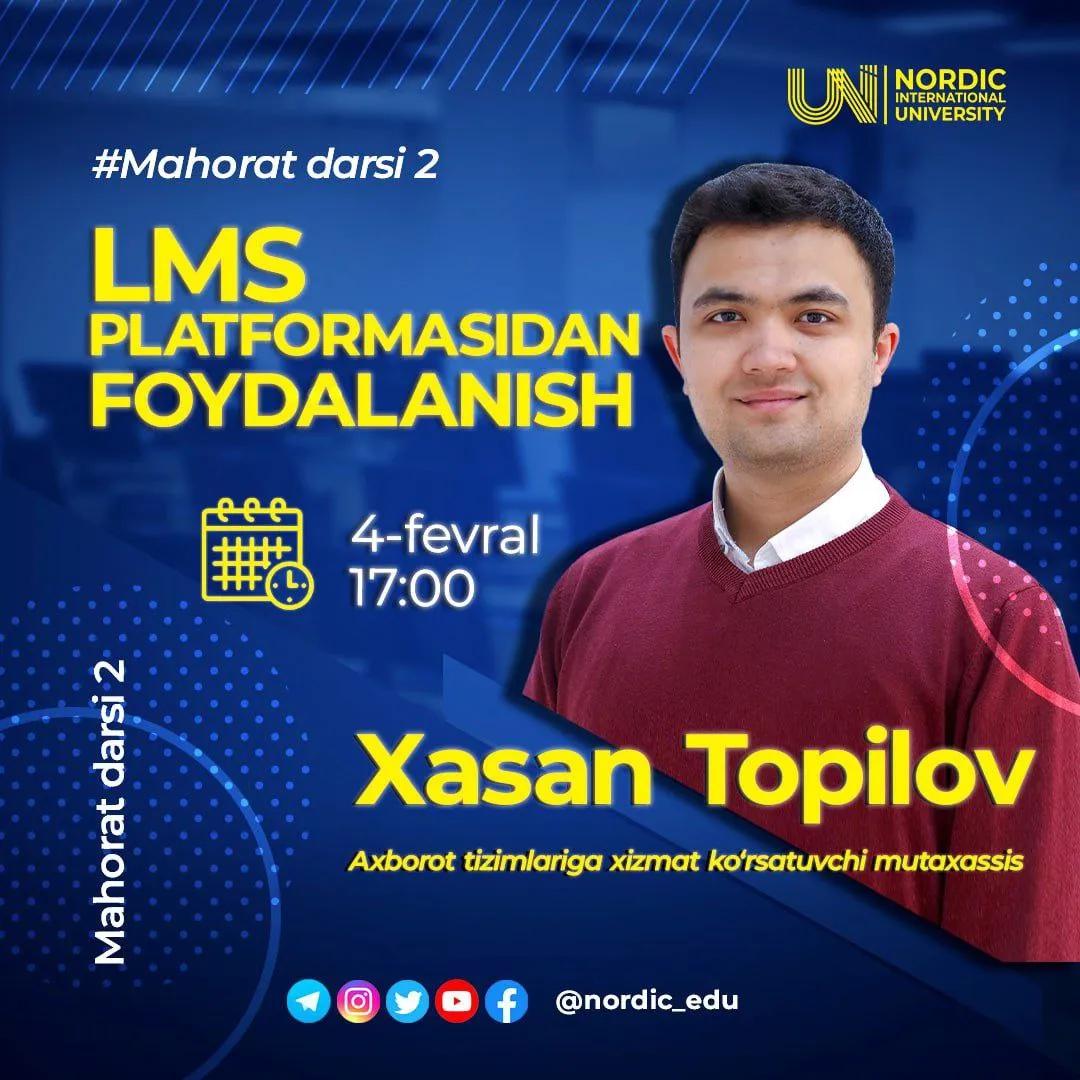 Sirtqi ta’lim talabalari uchun LMS bo‘yicha onlayn master-klass bo‘lib o‘tadi.