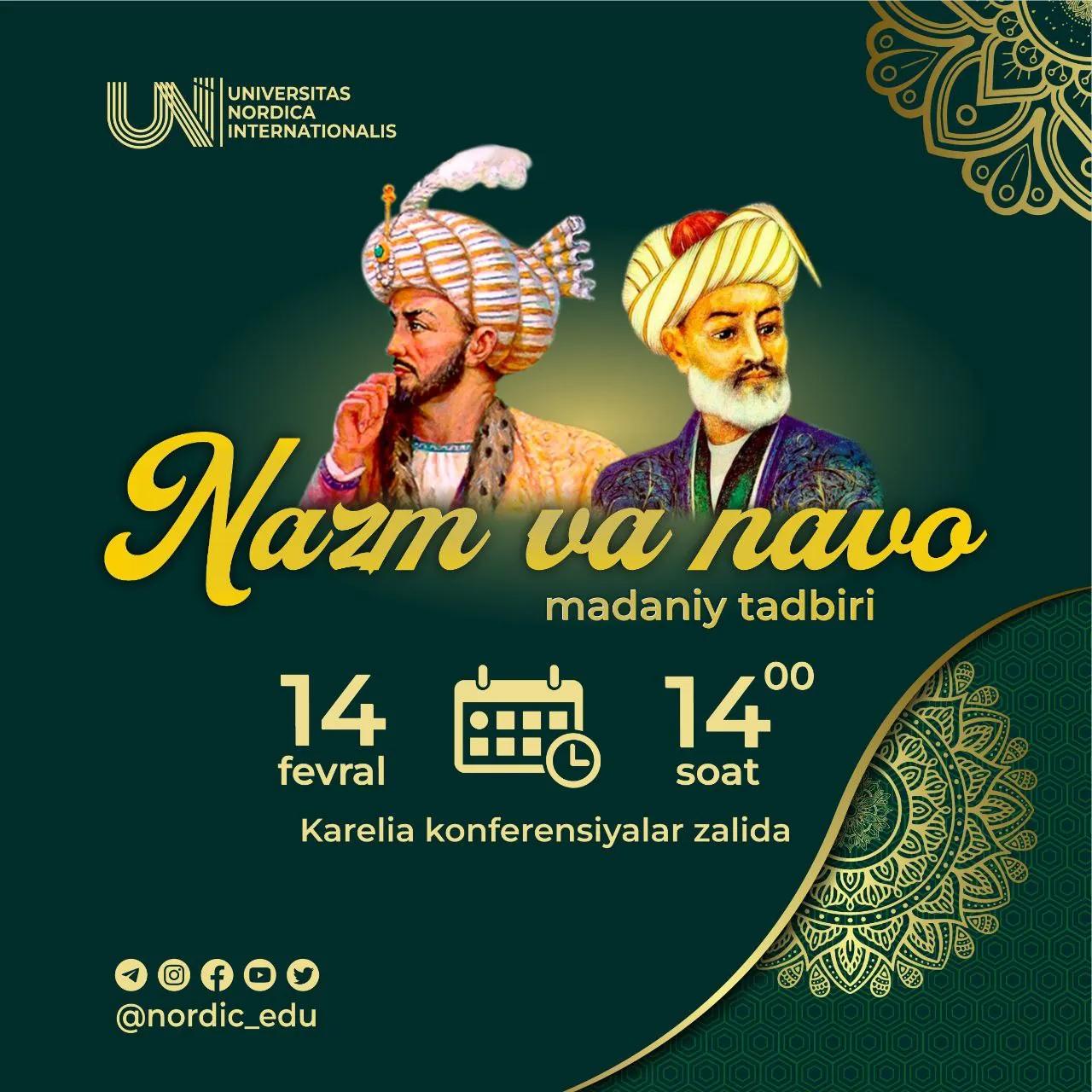 Barcha ustozlar va talabalarni "Nazm va navo" kechasiga taklif etamiz!