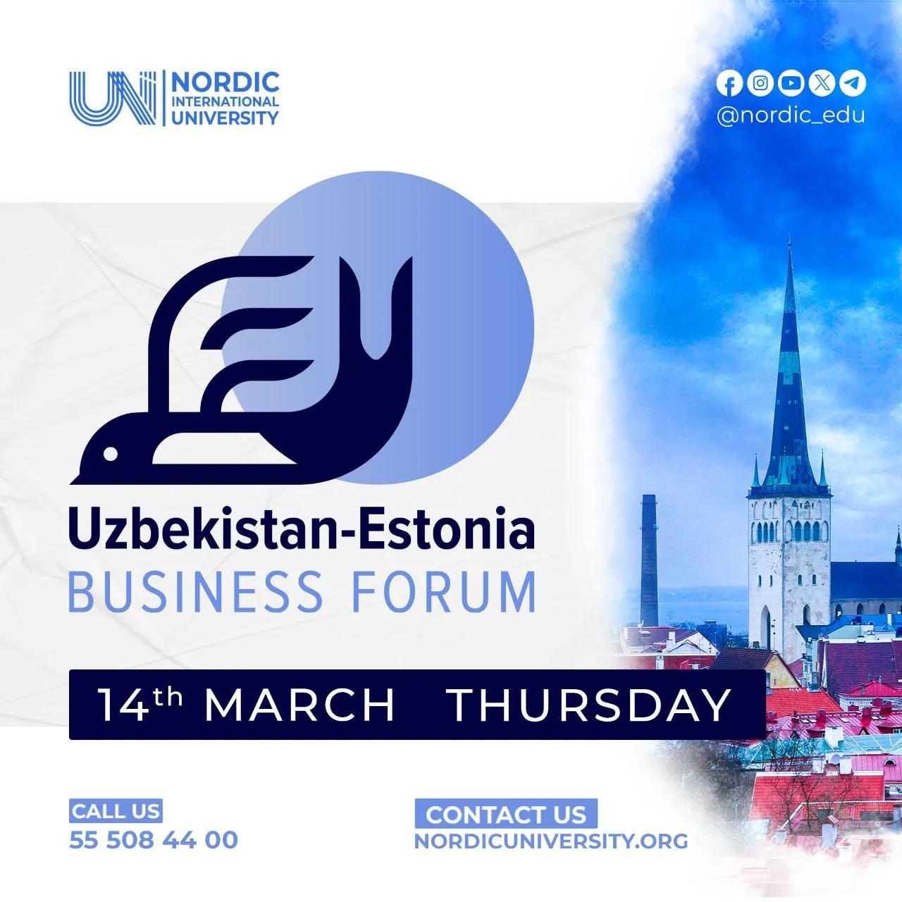 "O‘zbekiston - Estoniya xalqaro biznes forumi" o‘tkaziladi
