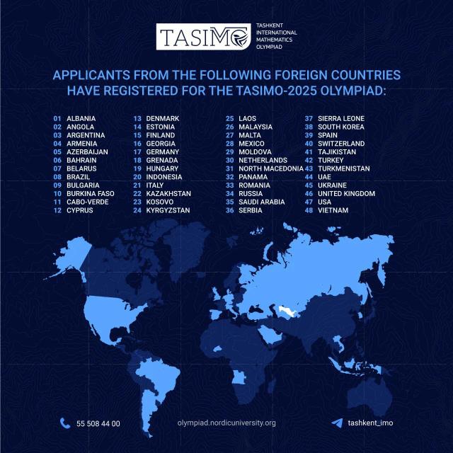 TasIMO-2025: 48 mamlakat yoshlari qatnashishi kutilmoqda!