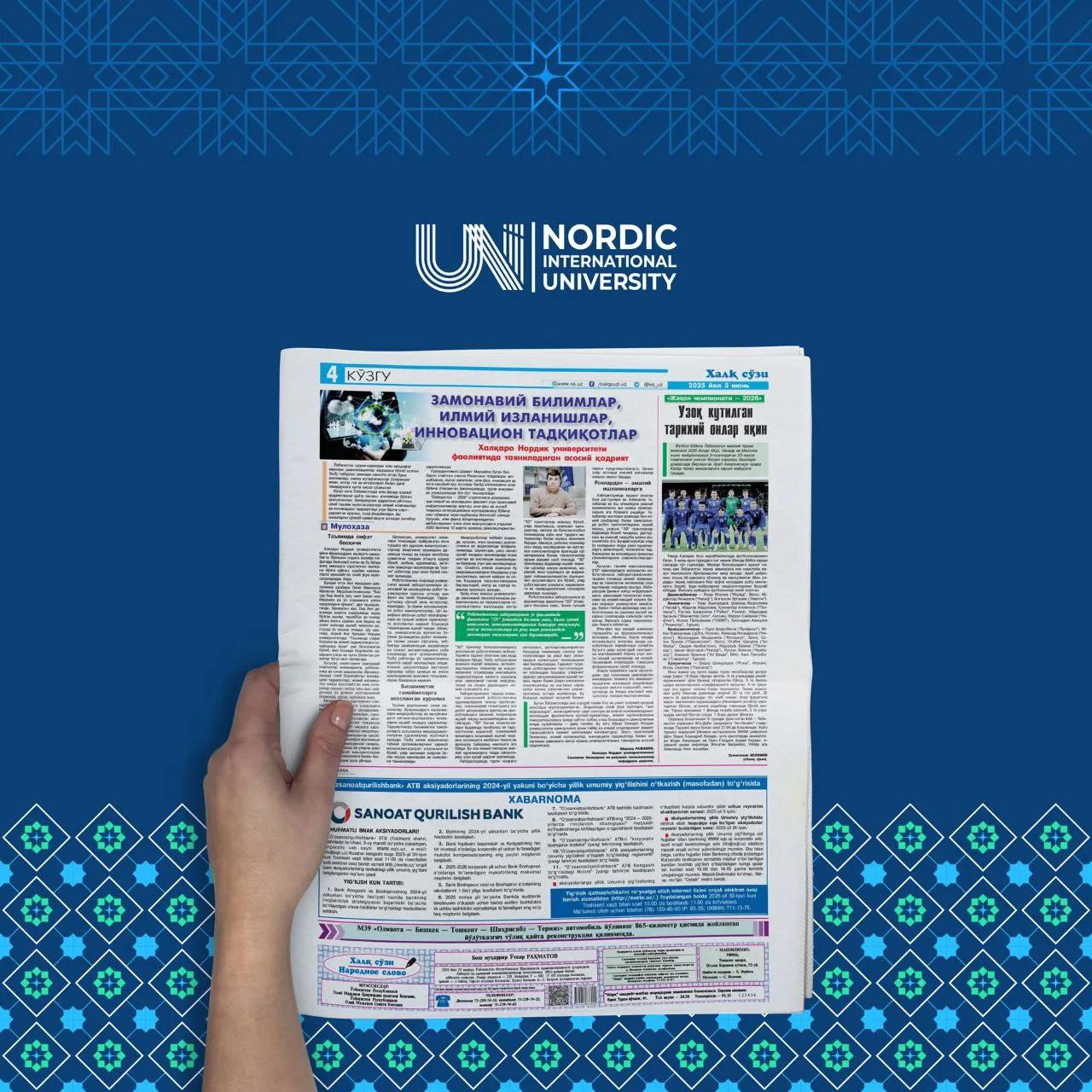 "Xalq so‘zi"da Nordik yutuqlari haqida!