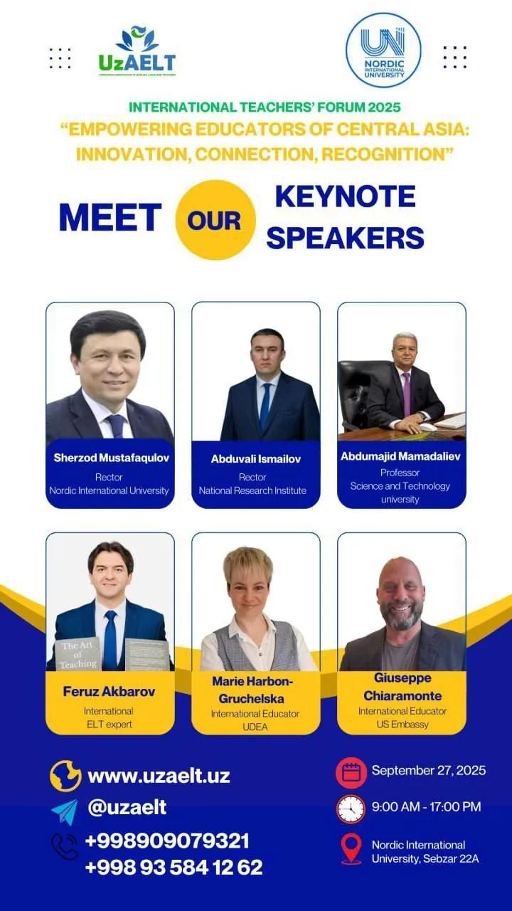 UzAELT Xalqaro O‘qituvchilar Forumi – 2025 AXBOROT XATI