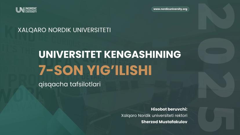 Kengash majlisining 7-sonli hisoboti