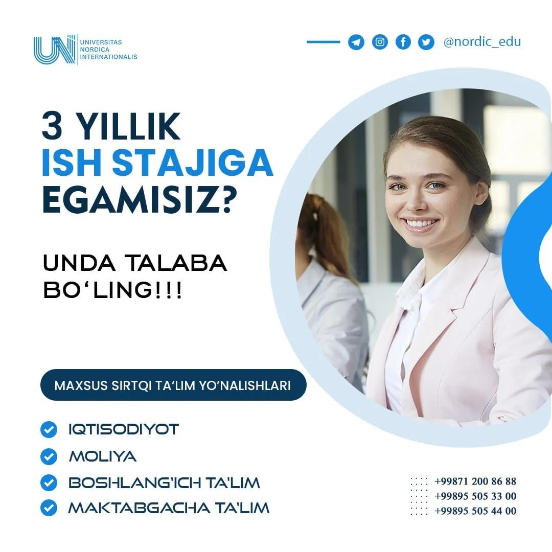 Maxsus sirtqi ta'lim shakli uchun qabul boshlandi!