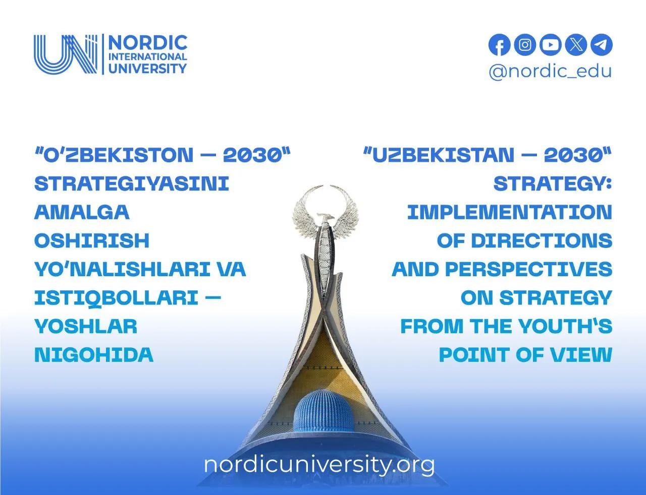 "O‘zbekiston - 2030" strategiyasini amalga oshirish yo‘nalishlari va istiqbollari – YOSHLAR NIGOHIDA