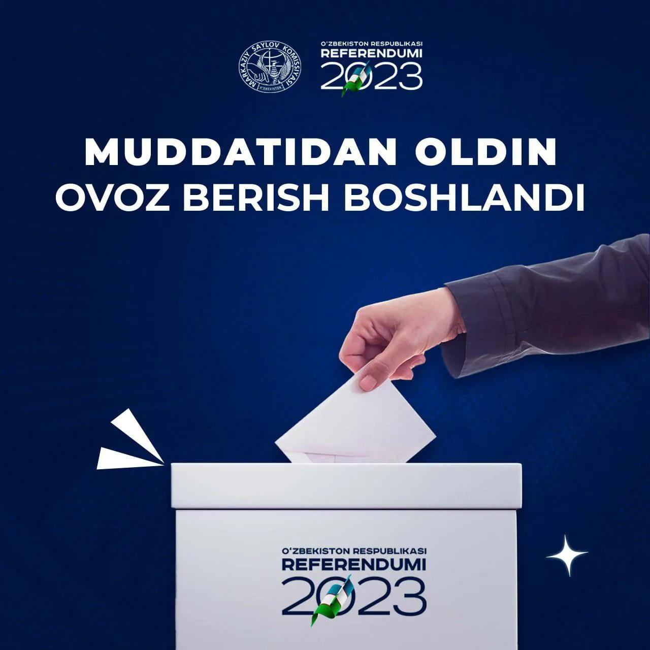Bugun, 19-apreldan muddatidan oldin ovoz berish boshlandi!