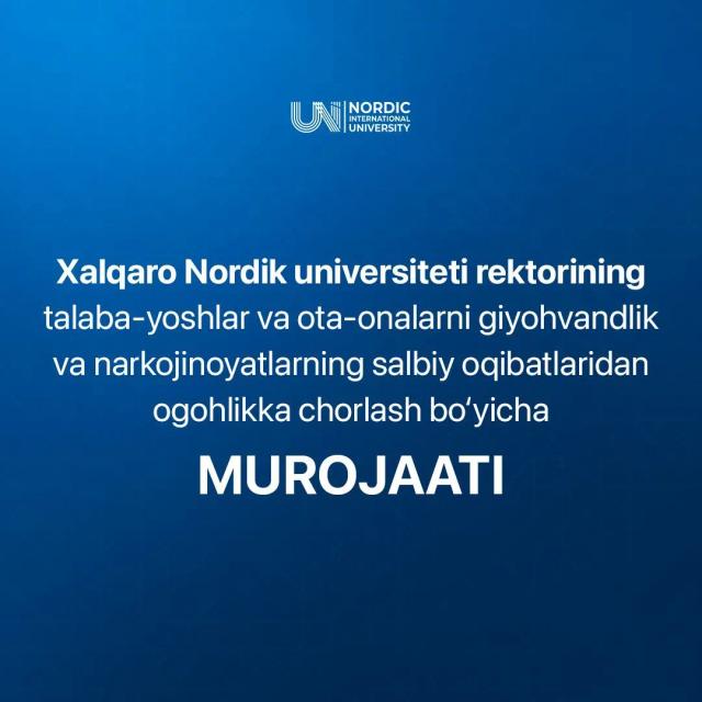 Address of the Rector of the Nordic International University to Students and Parents